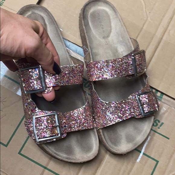 glitter slides steve madden